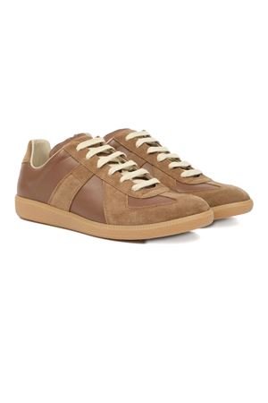 Replica Sneakers in nappa e suède marrone MAISON MARGIELA | S57WS0236P1895T2370